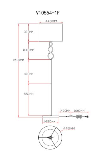 Торшер Moderli V10554-1F Macadamia