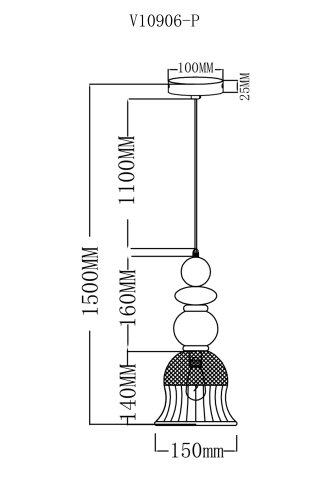 Светильник подвесной Moderli V10906-P Glassy