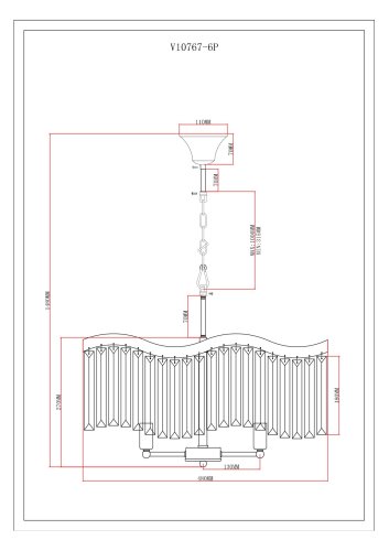 Люстра подвесная Moderli V10767-6P Wave