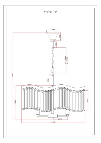 Люстра подвесная Moderli V10772-6P Wave