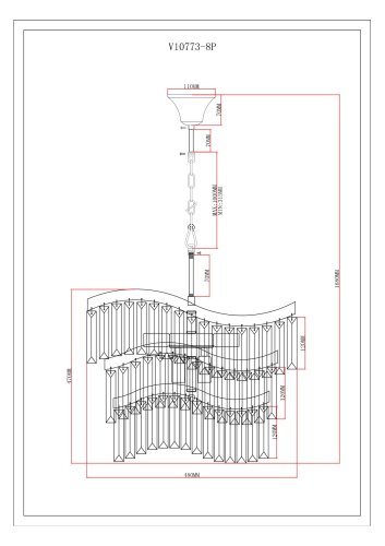 Люстра подвесная Moderli V10773-8P Wave