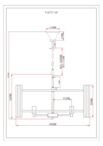Люстра подвесная Moderli V10777-6P Monte