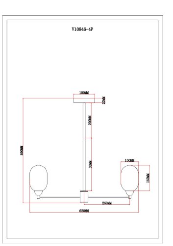 Люстра подвесная Moderli V10846-4P Gracy