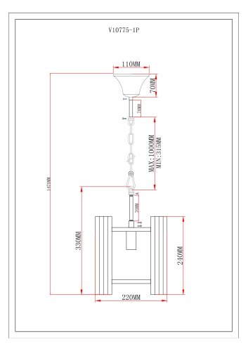 Светильник подвесной Moderli V10775-1P Monte