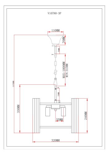 Светильник подвесной Moderli V10780-3P Monte