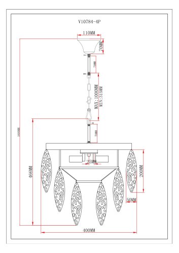 Светильник подвесной Moderli V10784-4P Souls