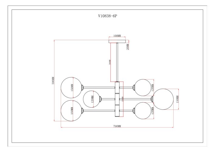 Светильник подвесной Moderli V10838-6P Molecule