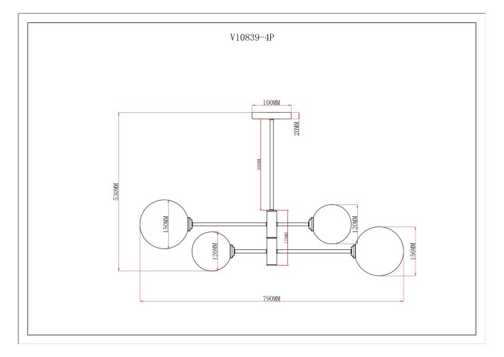 Светильник подвесной Moderli V10839-4P Molecule