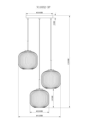 Светильник подвесной Moderli V11032-3P Ivory