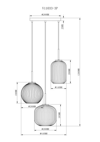Светильник подвесной Moderli V11033-3P Ivory