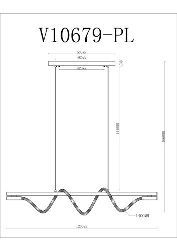 Светильник подвесной светодиодный Moderli V10679-PL True