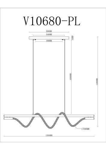 Светильник подвесной светодиодный Moderli V10680-PL True