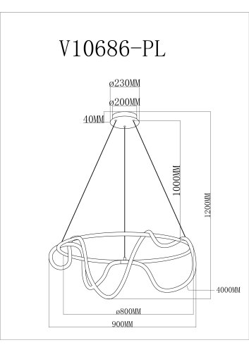 Светильник подвесной светодиодный Moderli V10686-PL True