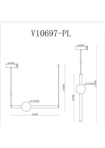 Светильник подвесной светодиодный Moderli V10697-PL Eclipse