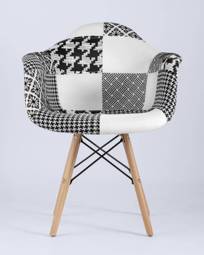Кресло Eames DSW пэчворк черно-белое