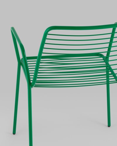 Стул с подлокотниками Дели металл зеленый