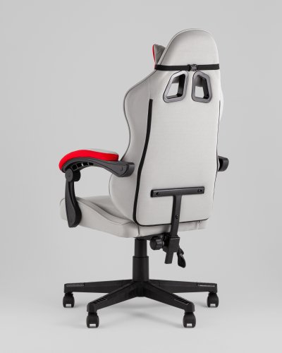 Кресло спортивное TopChairs Phantom ткань серо-красный