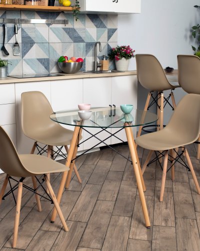 Стул Eames Style DSW бежевый (разборный каркас)
