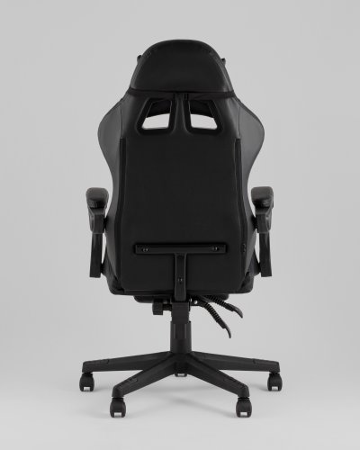 Кресло спортивное TopChairs Prophet с оттоманкой черный