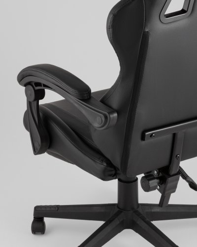 Кресло спортивное TopChairs Prophet с оттоманкой черный