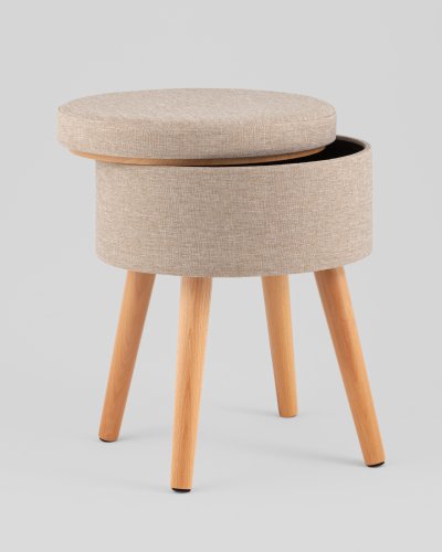 Пуф с ящиком Store Woody рогожка бежевая