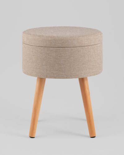 Пуф с ящиком Store Woody рогожка бежевая