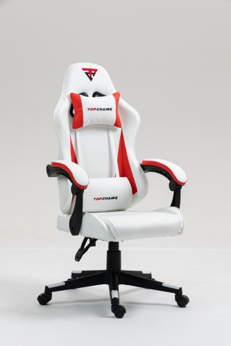 Кресло спортивное TopChairs Phantom бело-красный