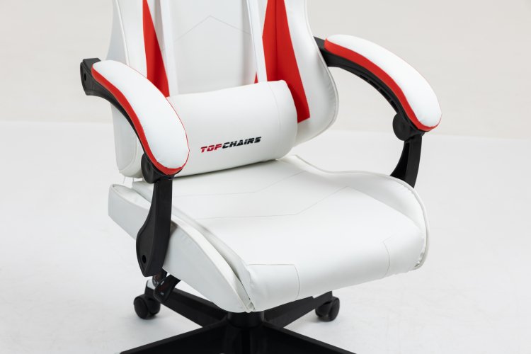 Кресло спортивное TopChairs Phantom бело-красный