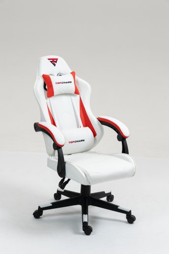 Кресло спортивное TopChairs Phantom бело-красный