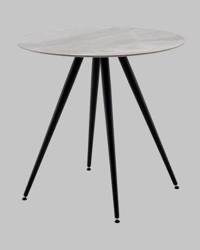 Стол Ники круглый столешница керамика Italian light grey 800