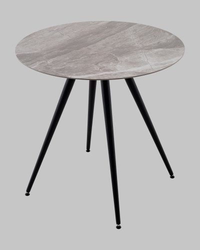 Стол Ники круглый столешница керамика Italian light grey 800
