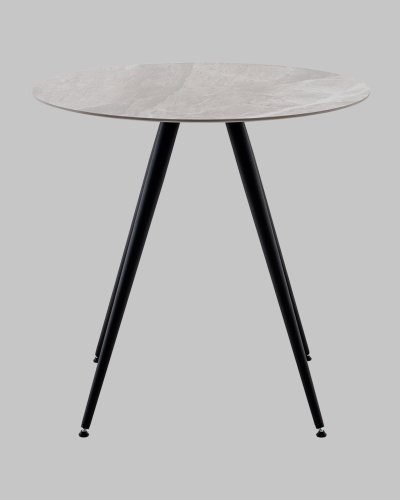 Стол Ники круглый столешница керамика Italian light grey 800