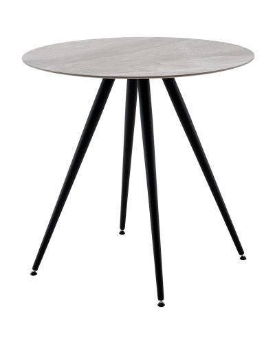 Стол Ники круглый столешница керамика Italian light grey 800