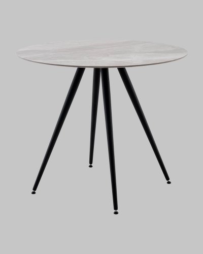 Стол Ники круглый столешница керамика Italian light grey 900