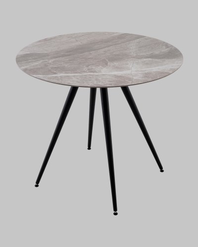 Стол Ники круглый столешница керамика Italian light grey 900