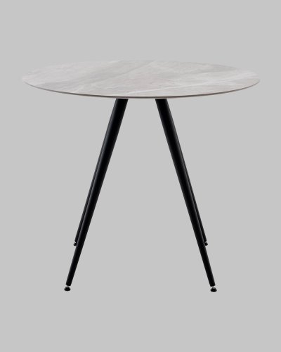 Стол Ники круглый столешница керамика Italian light grey 900