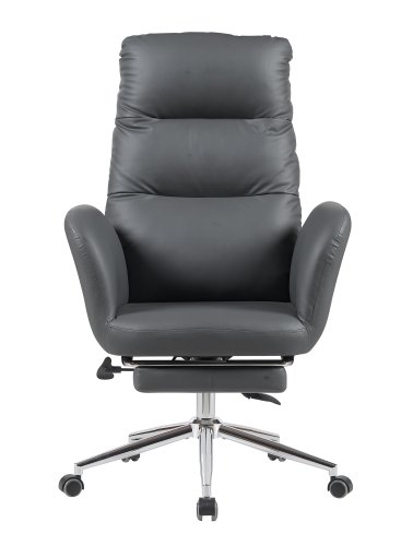 Кресло руководителя TopChairs Solid с оттоманкой серый