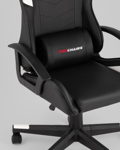 Кресло спортивное TopChairs Warden черно-белый