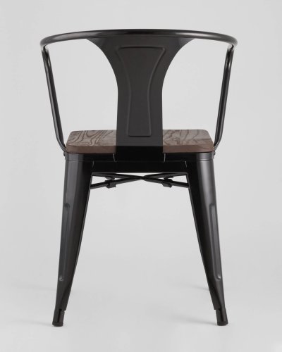 Стул TOLIX ARM WOOD с подлокотниками черный