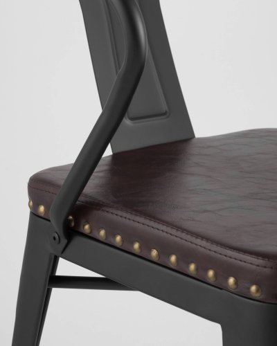 Стул TOLIX ARMS SOFT с подлокотниками черный матовый