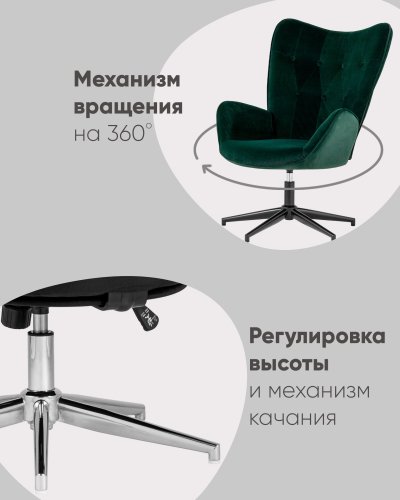 Кресло Филадельфия велюр черный