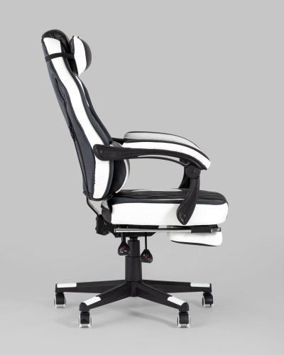 Кресло игровое TopChairs Virage черно-белое