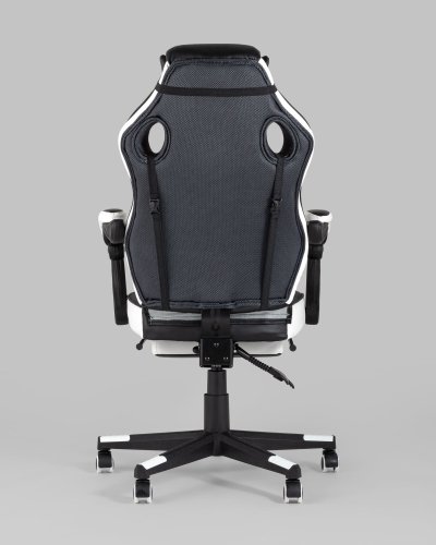 Кресло игровое TopChairs Virage черно-белое