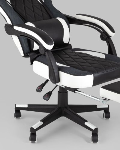 Кресло игровое TopChairs Virage черно-белое