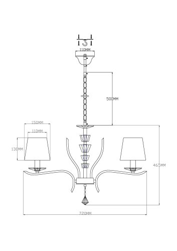 Люстра подвесная Moderli V2551-5P Silvestor