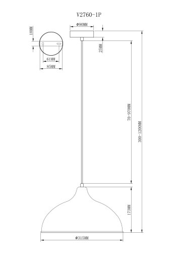 Подвесной светильник Moderli V2760-1P Sega