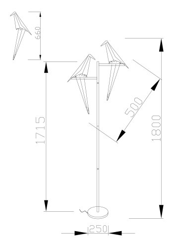Светодиодный торшер Moderli V3075-2TL origami Birds 2*LED*6W