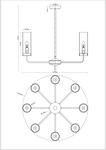 Потолочная люстра на штанге Moderli V10021-8P Metric