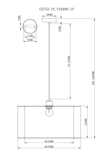Светильник подвесной Moderli V10498-1P Room