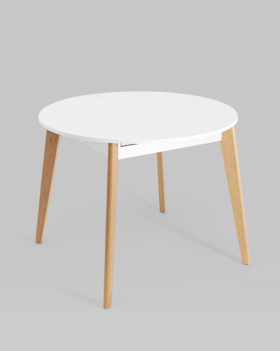 Стол Rondo 100-135*100 бук/белый